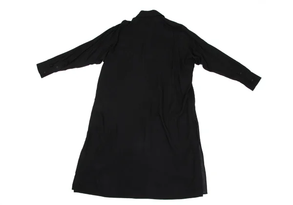 Yohji Yamamoto FEMME Pleats Switching Graphic Print Long Shirt K-171437_013