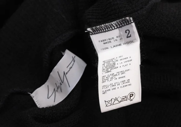 Yohji Yamamoto FEMME Wool Neck Design Short Sleeve Knit K-171438_012