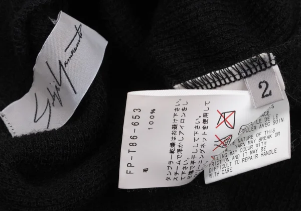 Yohji Yamamoto FEMME Wool Neck Design Short Sleeve Knit K-171438_013