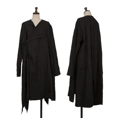 Yohji Yamamoto FEMME Cotton Embroidery Wrap Design Shirt Dress