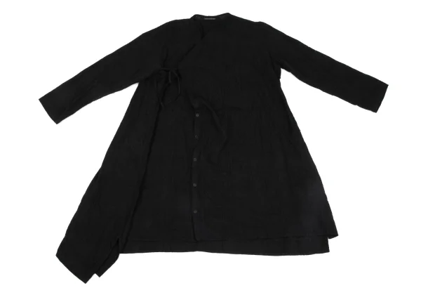 Yohji Yamamoto FEMME Cotton Embroidery Wrap Design Shirt Dress K-171440_002