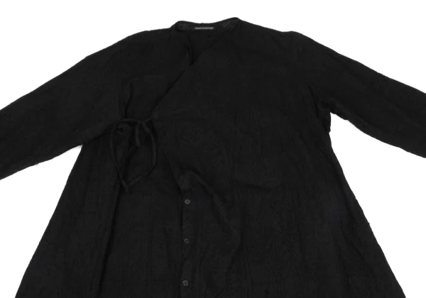 Yohji Yamamoto FEMME Cotton Embroidery Wrap Design Shirt Dress K-171440_003