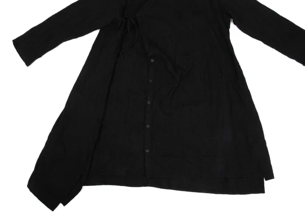 Yohji Yamamoto FEMME Cotton Embroidery Wrap Design Shirt Dress K-171440_008
