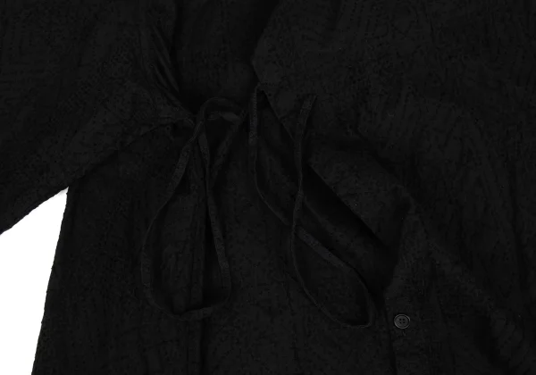 Yohji Yamamoto FEMME Cotton Embroidery Wrap Design Shirt Dress K-171440_009