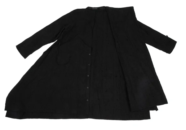 Yohji Yamamoto FEMME Cotton Embroidery Wrap Design Shirt Dress K-171440_013