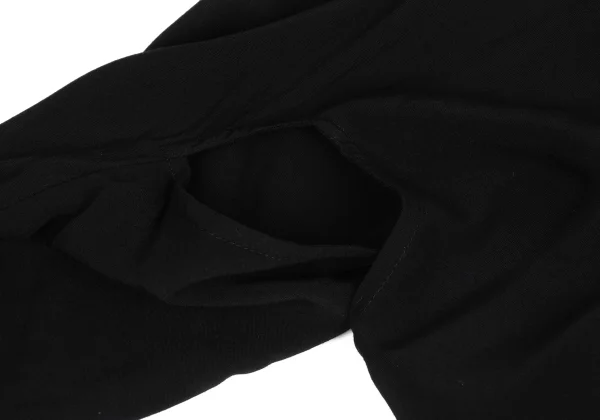 Open Design Switching Different Materials Buttonless Coat K-171441_006