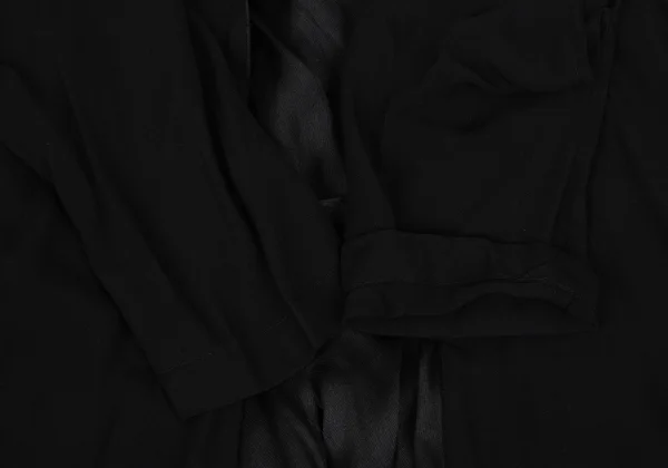 Open Design Switching Different Materials Buttonless Coat K-171441_007