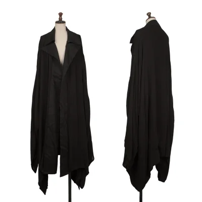 Yohji Yamamoto FEMME Mixed Material Drop Shoulder Coat
