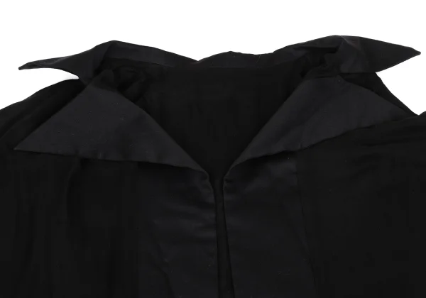Yohji Yamamoto FEMME Mixed Material Drop Shoulder Coat K-171446_004