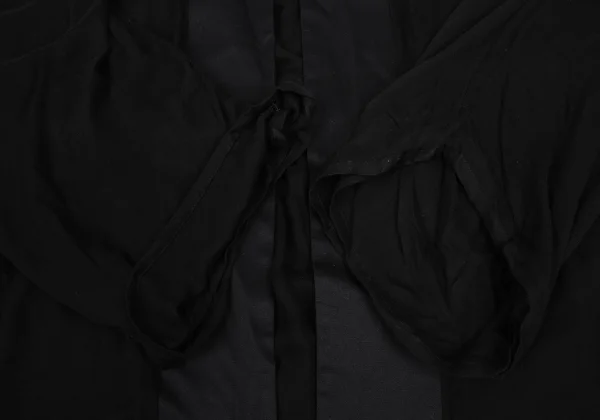 Yohji Yamamoto FEMME Mixed Material Drop Shoulder Coat K-171446_007