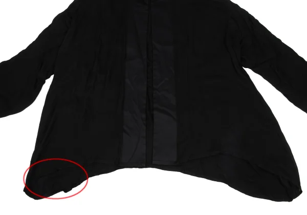 Yohji Yamamoto FEMME Mixed Material Drop Shoulder Coat K-171446_008