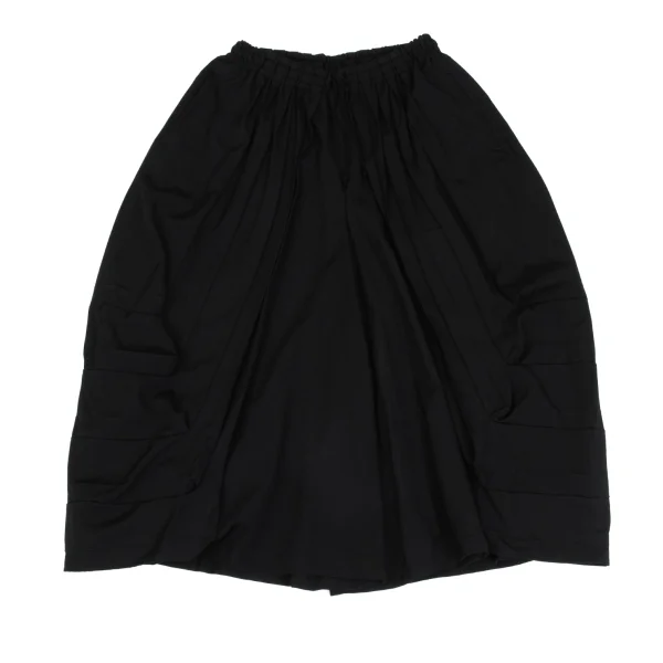 Yohji Yamamoto FEMME Wool Gabardine Pleated Switching Hakama Pants Black 1 K-171448_001