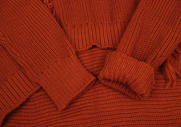 REGULATION yohji yamamoto Wool Fringe Back Long High Neck Knit Sweater K-171451_007