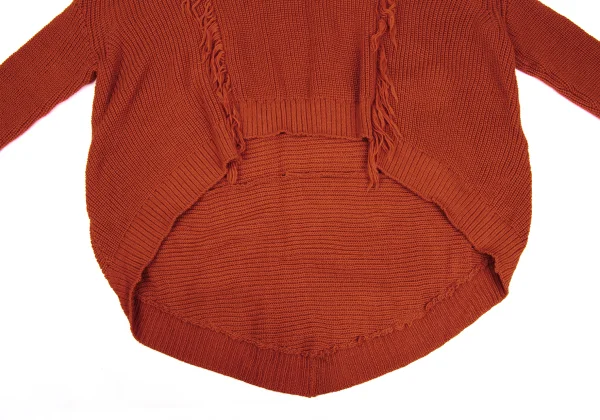 REGULATION yohji yamamoto Wool Fringe Back Long High Neck Knit Sweater K-171451_008