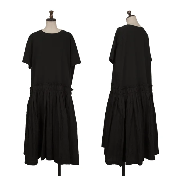 REGULATION yohji yamamoto Washer Skirt Switching T Dress Black 1 K-171452_001