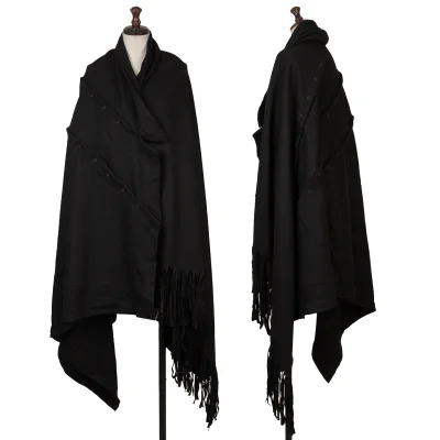 REGULATION yohji yamamoto Button Design Fringe Cape