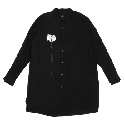 B Yohji Yamamoto Floral Printed Rayon Shirt