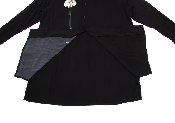B Yohji Yamamoto Floral Printed Rayon Shirt K-171455_011