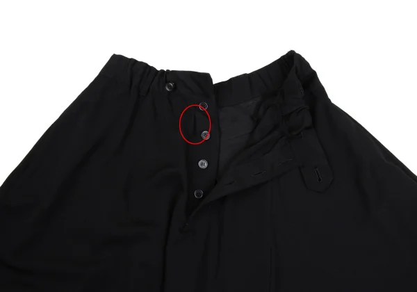 B Yohji Yamamoto Wool Gaba Asymmetry Dropped Crotch Pants K-171456_005