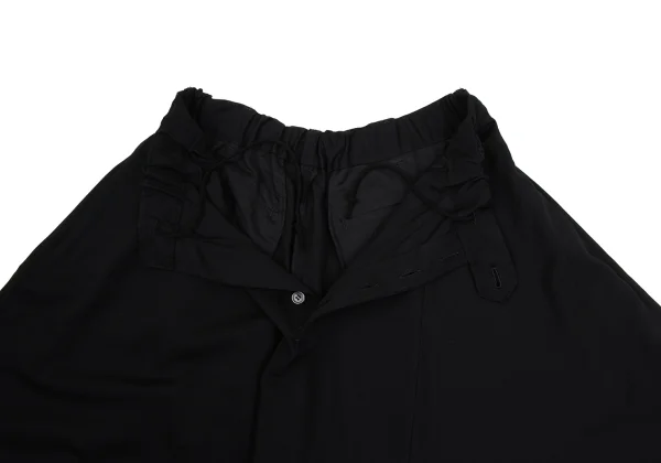 B Yohji Yamamoto Wool Gaba Asymmetry Dropped Crotch Pants K-171456_007