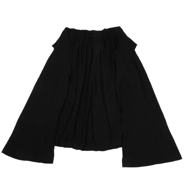 Yohji Yamamoto collections Drape Rayon Dropped Crotch Pants Black 2 K-171459_001