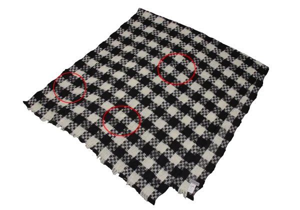 Yohji Yamamoto FEMME Wool Blend Checker Stole K-171462_003
