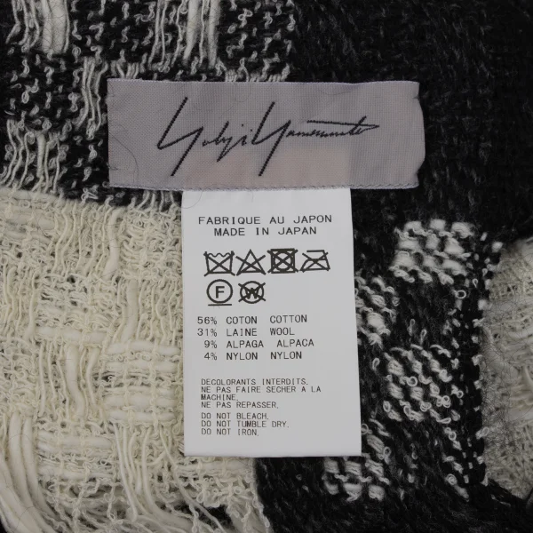 Yohji Yamamoto FEMME Wool Blend Checker Stole K-171462_009