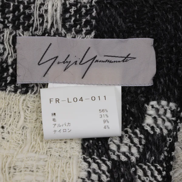 Yohji Yamamoto FEMME Wool Blend Checker Stole K-171462_010