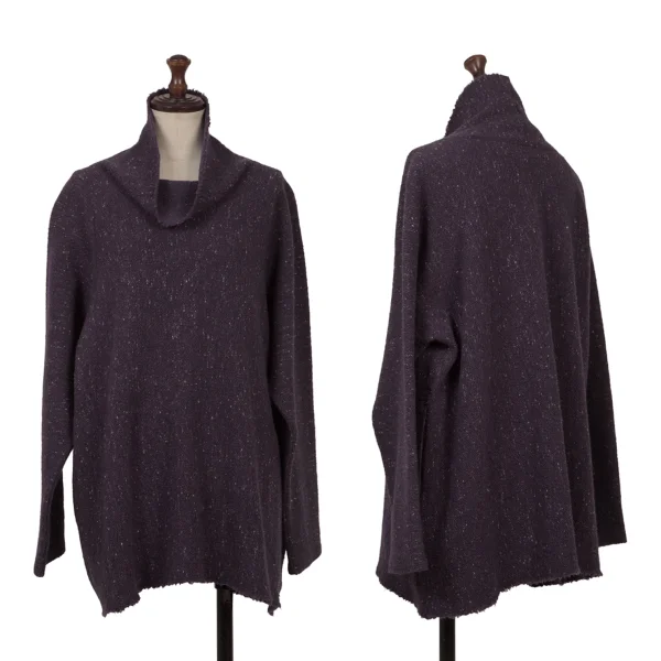 JURGEN LEHL Wool Nylon Color Nep Turtleneck Top Purple M K-171466_001