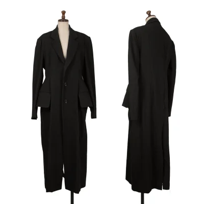 Yohji Yamamoto FEMME Wool Alpaca Cutting Slit Chester Coat
