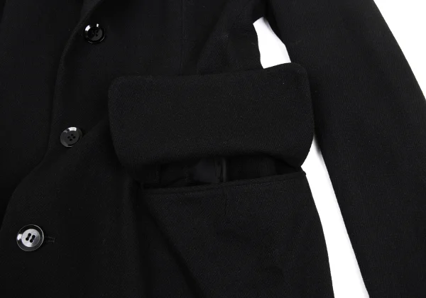 Yohji Yamamoto FEMME Wool Alpaca Cutting Slit Chester Coat K-171473_010