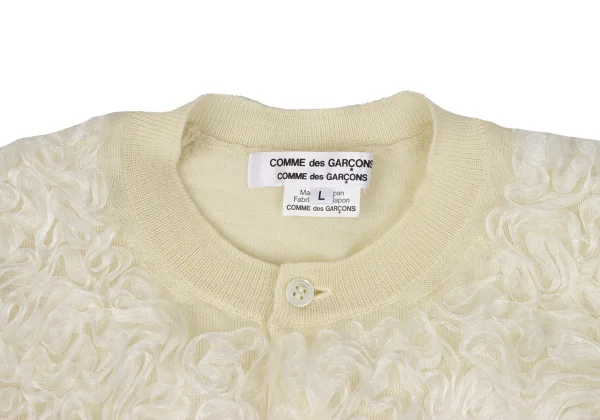 COMME des GARCONS Front Shiny Frill Embellished Cardigan K-171475_004