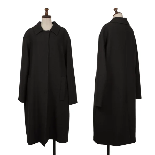 SARA LANZI Blended Wool Stand Collar Coat Black M K-171476_001
