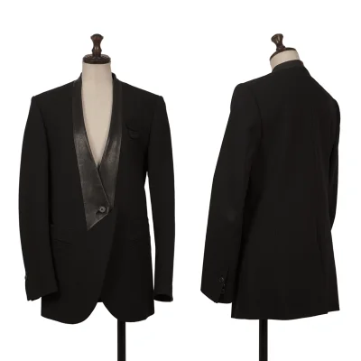 Neil Barrett Leather Deformation Lapel Switching Jacket