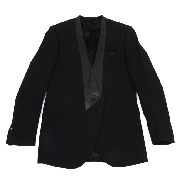Neil Barrett Leather Deformation Lapel Switching Jacket K-171480_002