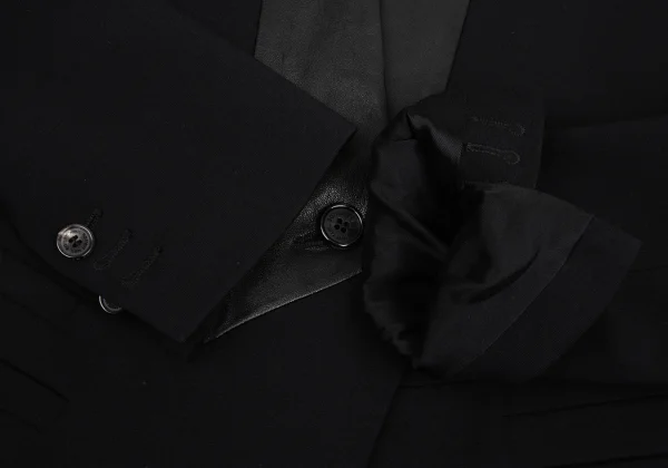 Neil Barrett Leather Deformation Lapel Switching Jacket K-171480_007