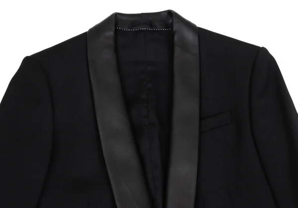 Neil Barrett Leather Shawl Collar Wool Jacket K-171481_003