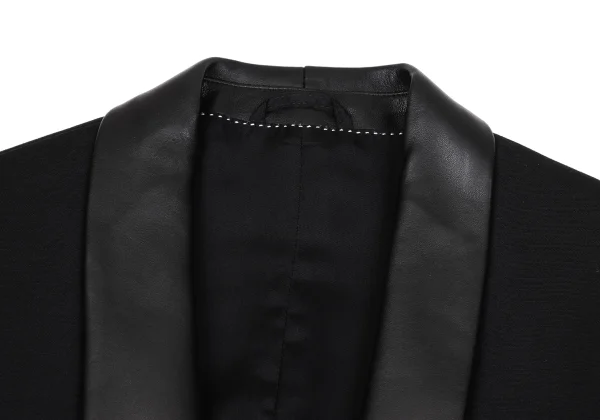 Neil Barrett Leather Shawl Collar Wool Jacket K-171481_004