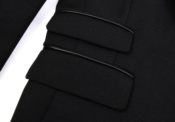 Neil Barrett Leather Shawl Collar Wool Jacket K-171481_010