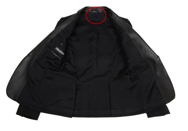 Neil Barrett Leather Shawl Collar Wool Jacket K-171481_012