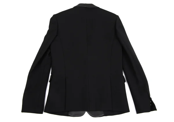 Neil Barrett Leather Shawl Collar Wool Jacket K-171481_014
