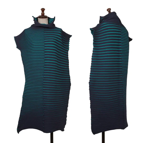 PLEATS PLEASE CHIRA CHIRA Poly Cotton Pleated Knit Tunic Blue,Sky blue 3 K-171483_001