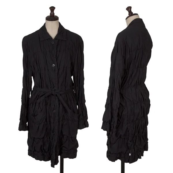 ISSEY MIYAKE PERMANENTE Dyed Cotton Shirred Waist Drawstring Jacket Purple 2 K-171485_001