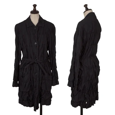 ISSEY MIYAKE PERMANENTE Dyed Cotton Shirred Waist Drawstring Jacket