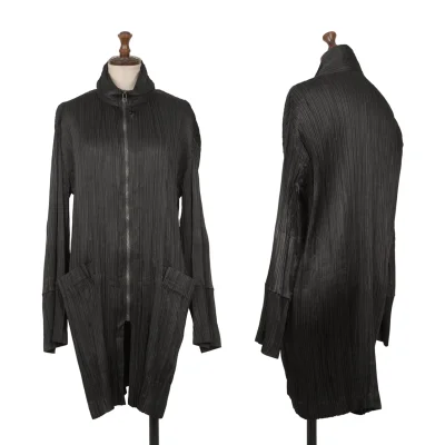 ISSEY MIYAKE Pleated Zip-Up Jacket