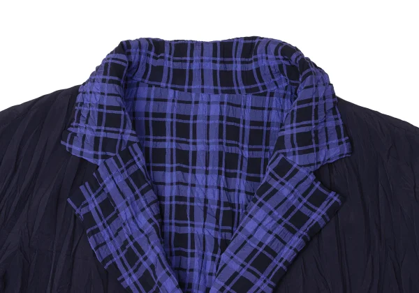 ISSEY MIYAKE Lining Checked Twist Pleats Reversible Jacket K-171487_005