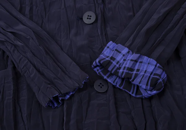 ISSEY MIYAKE Lining Checked Twist Pleats Reversible Jacket K-171487_008