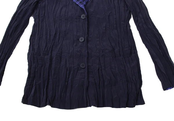 ISSEY MIYAKE Lining Checked Twist Pleats Reversible Jacket K-171487_009