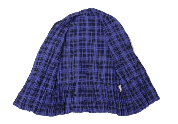 ISSEY MIYAKE Lining Checked Twist Pleats Reversible Jacket K-171487_011