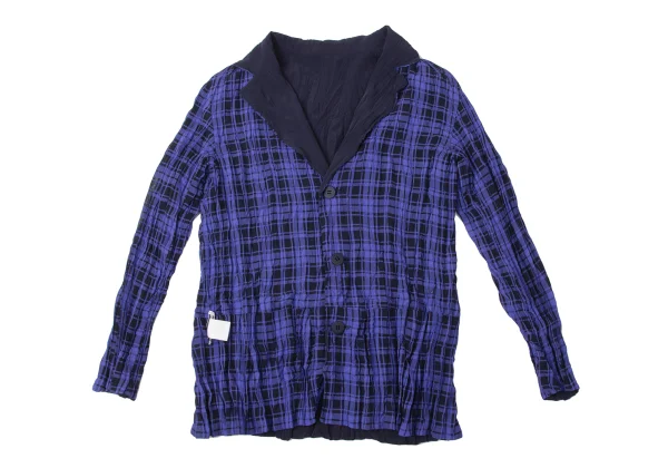 ISSEY MIYAKE Lining Checked Twist Pleats Reversible Jacket K-171487_012